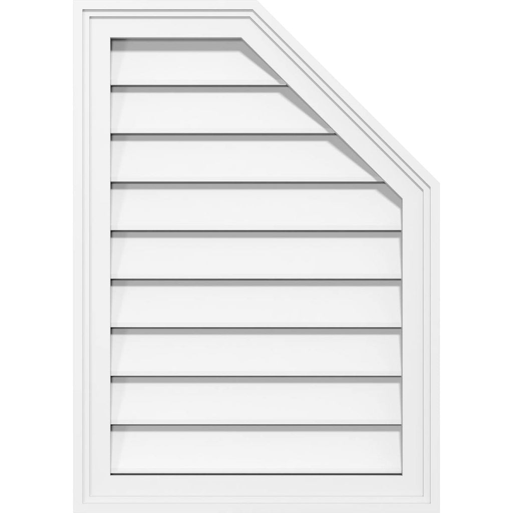 Half Octagon Top Right Surface Mount PVC Gable Vent V28141
