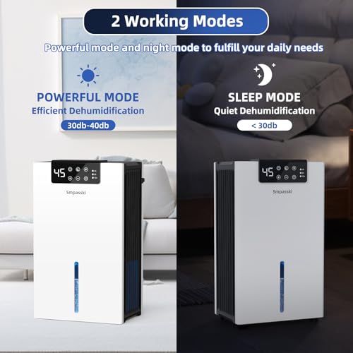 98 OZ White Dehumidifier with Washable Air Filter S6091
