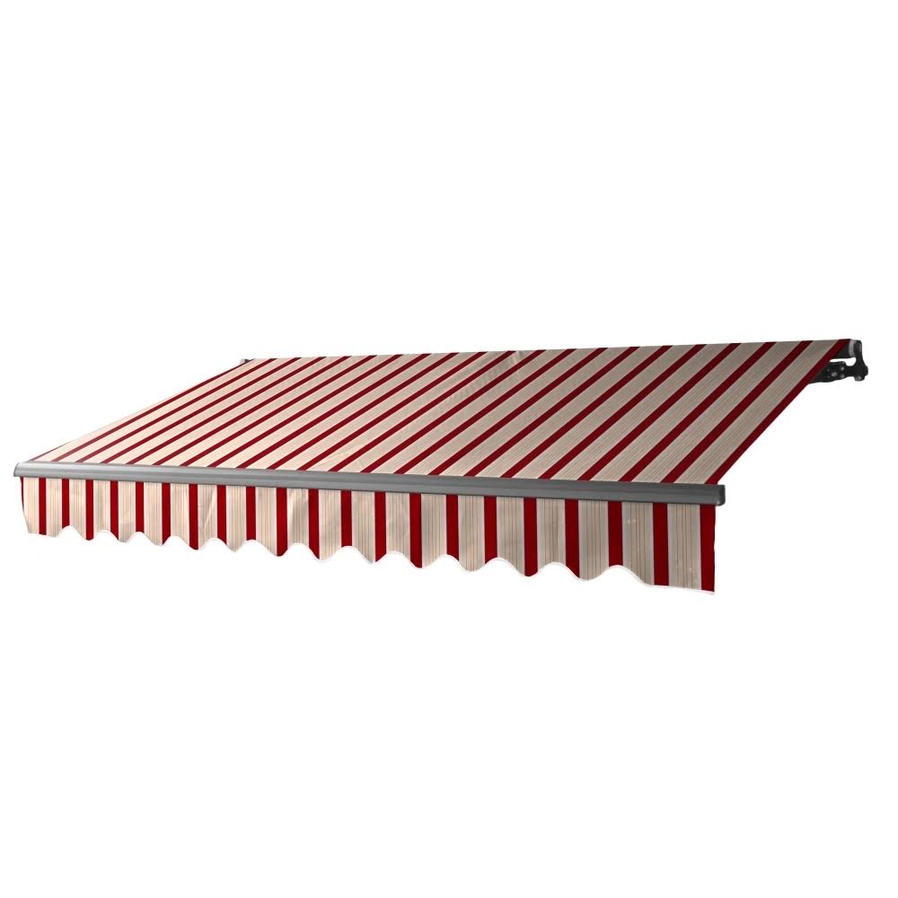 Black Frame Motorized Retractable Patio Canopy Awning 20x10 Multi Red C1154