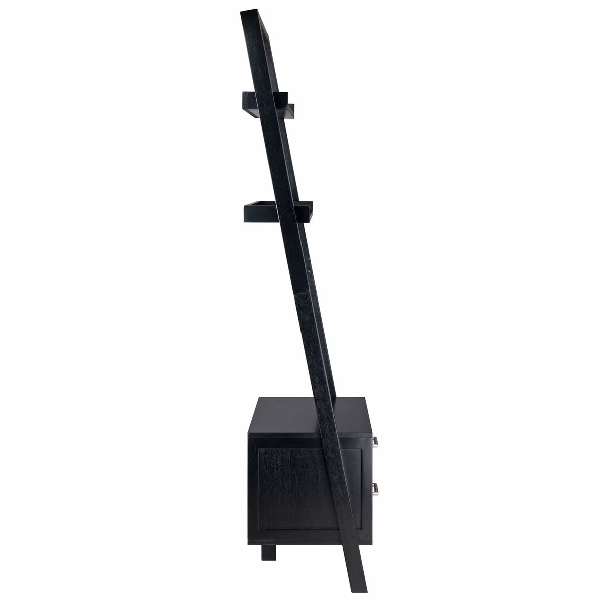 Black 2 Drawer Leaning Ladder Bookshelf H85792