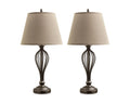 Antique Bronze Metal Table Lamp with USB-C Charging Port, Set of 2 Q94093