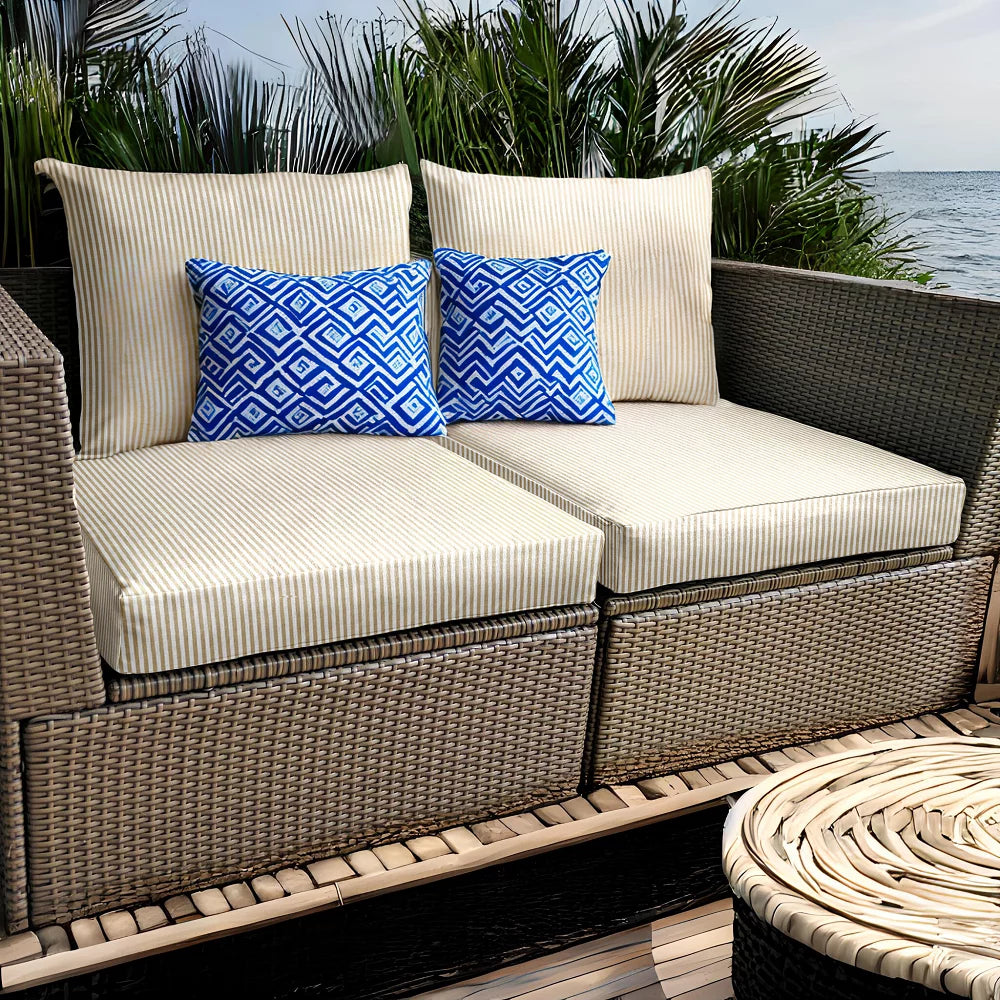 Beige Stripe Outdoor Slip Covers H637