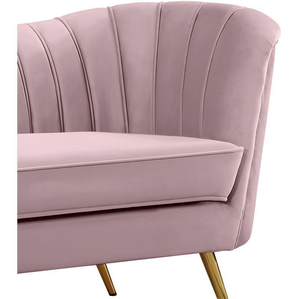 2-Piece Set with Velvet Accent Chair & Chaise in Pink and Gold L605