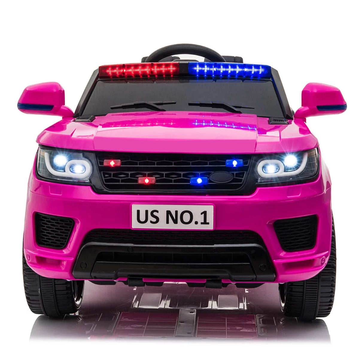 12V Powered Ride On Police Car with Parental Remote Control, Black X1144