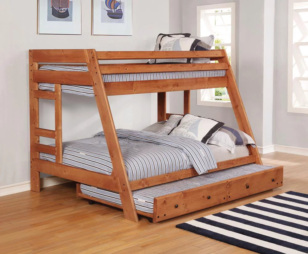 Twin over Full Bunk Bed with Built-in Ladder Y142515