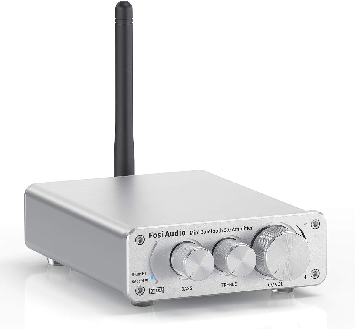 Bluetooth 5.0 Stereo Amplifier 2 Channel Mini Class D Integrated Amp with Power Supply Pack of 2 A232
