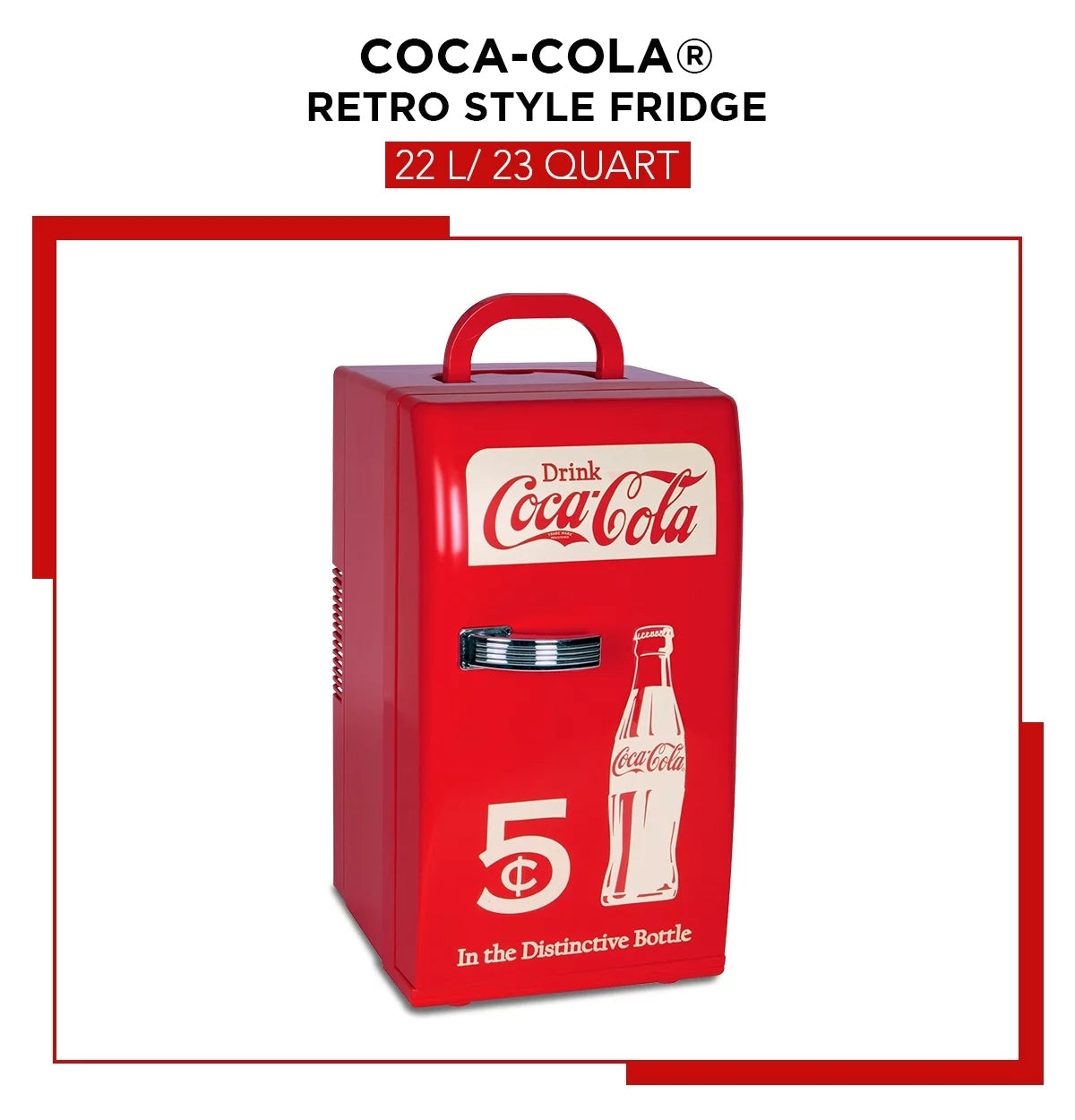 18 Can Mini Fridge Portable Cooler 23QT Refrigerator 2 shelves X593