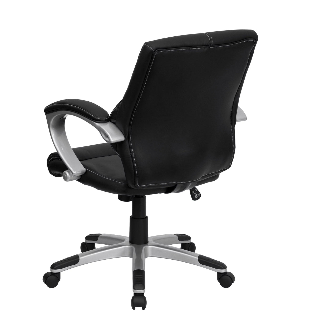 Black LeatherSoft Mid-Back Swivel Office Chair with Arms Z9771