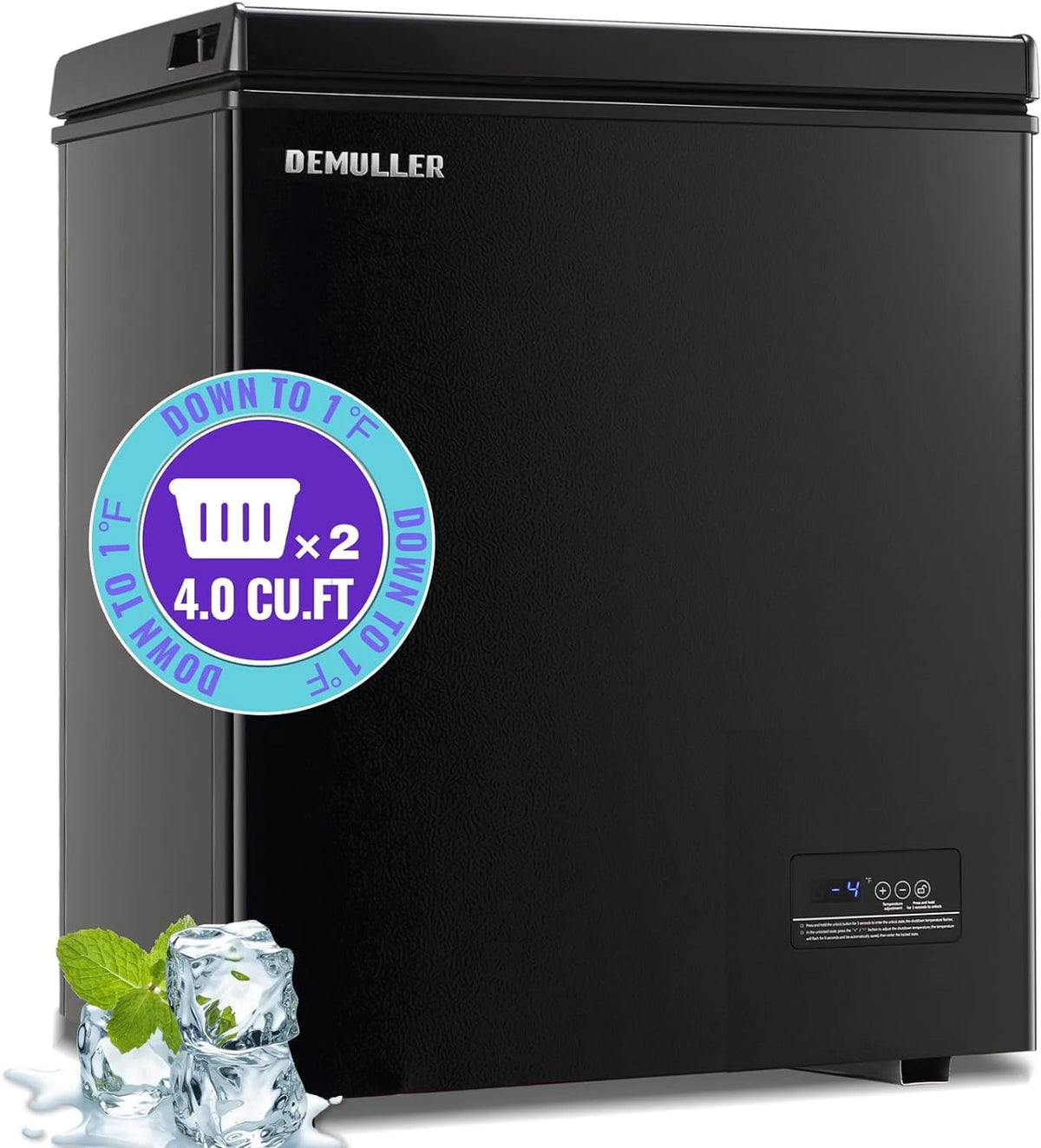 4.0 Cu.ft Compact Freezer with Two Removable Storage Baskets Y426266