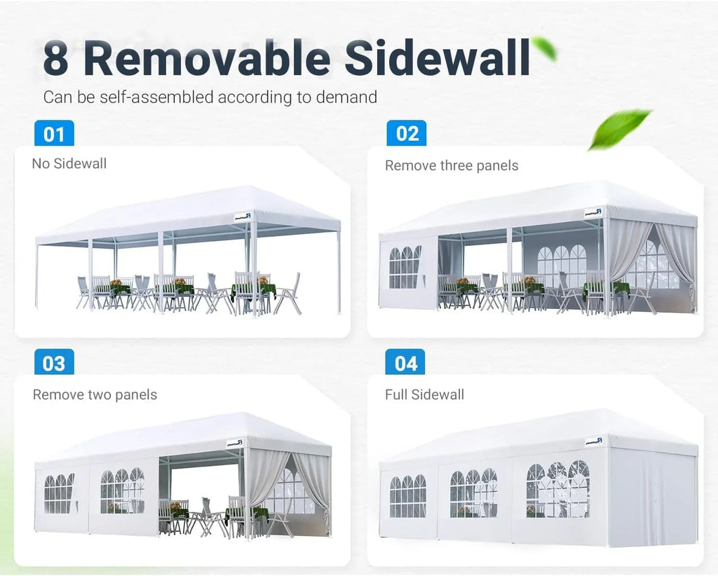 10x30 ft Outdoor Canopy Gazebo with 8 Sidewall 2 Zipper Door C485284