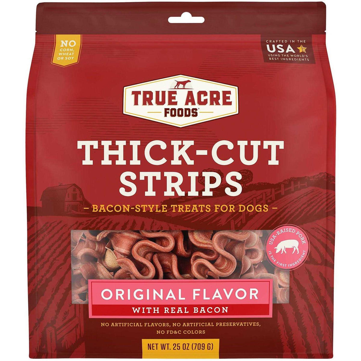 Thick Cut Strips with Real Bacon Dog Treats P7185