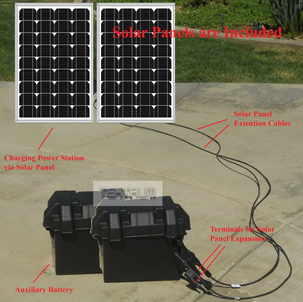 Portable 1500w 3000w Peak Power Station with 1200Wh 100Ah Battery and 200w Solar Panel B89545