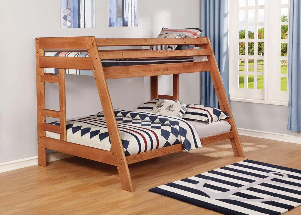 Twin over Full Bunk Bed with Built-in Ladder Y142515