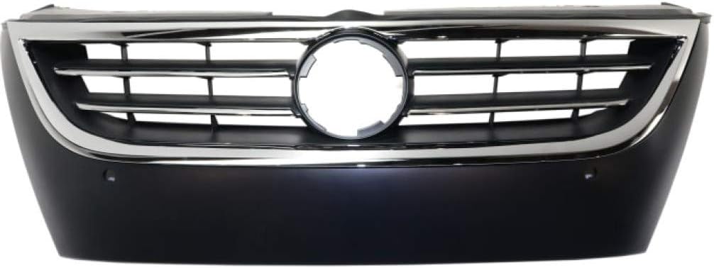 Primed Black Plastic Grille Assembly with Chrome Molding and Distance Sensor Hole X306