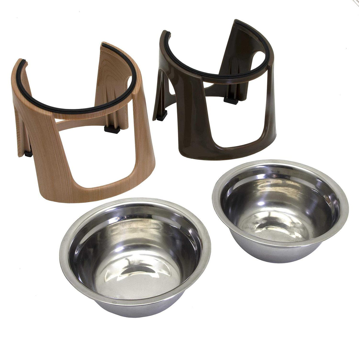 Raised Stainless Steel Food Bowls L822734