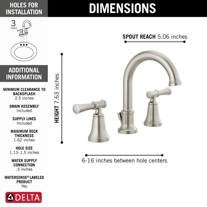 2-Handle Widespread Bathroom Faucet Brushed Nickel Y233758