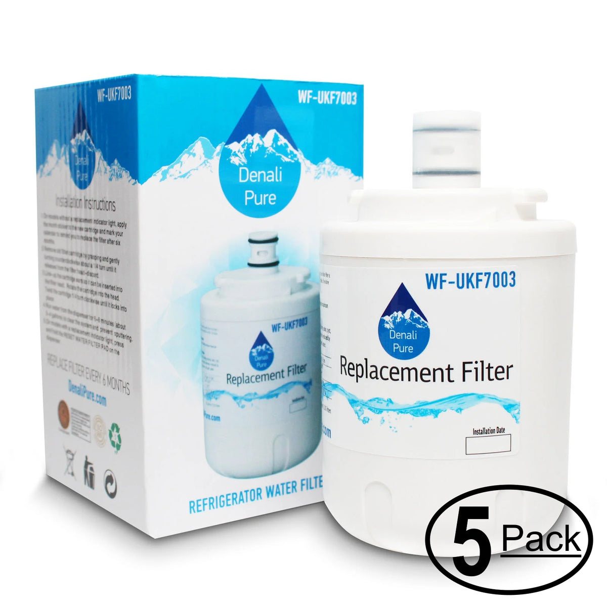 5-Pack Replacement Refrigerator Water Filter Cartridge U238