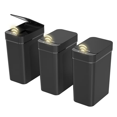 3 Pack 2.6 Gallon Touchless Motion Sensor Trash Can M544431