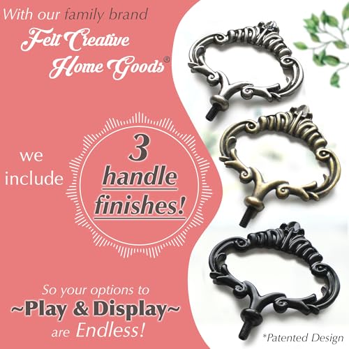 2 Tiered Tray Stand with 3 Changeable Handles Black W62572