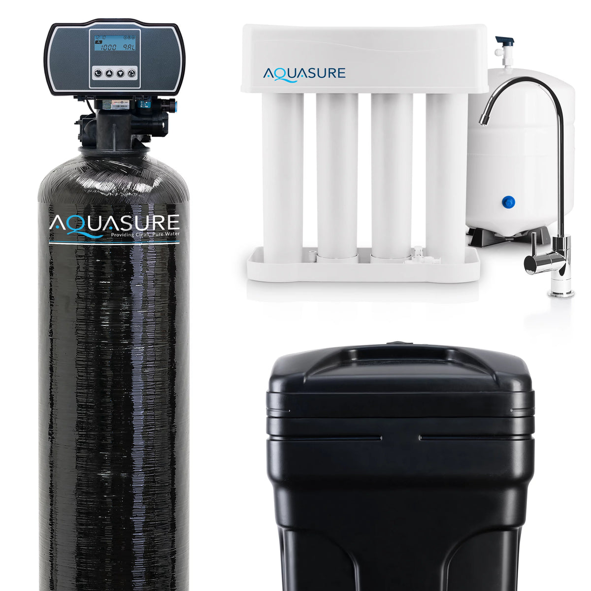 Whole House Water Softener Reverse Osmosis Drinking Water Filter Bundle 32,000 Grains L860