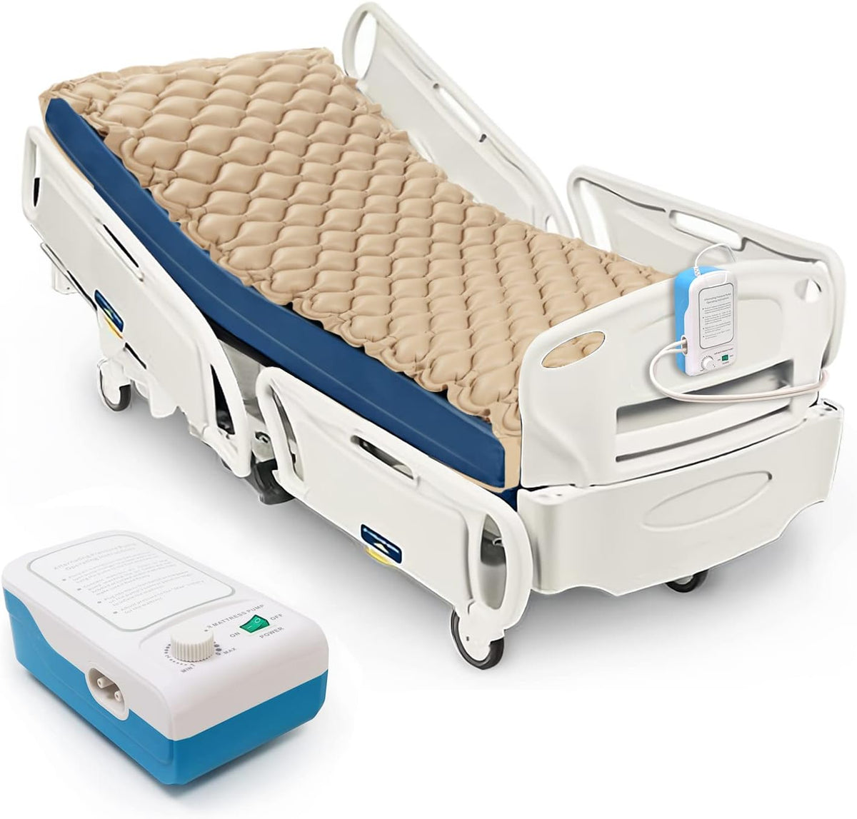 Alternating Pressure Pad Air Mattress Topper with Pump System, 36 x 78 x 3 M686091