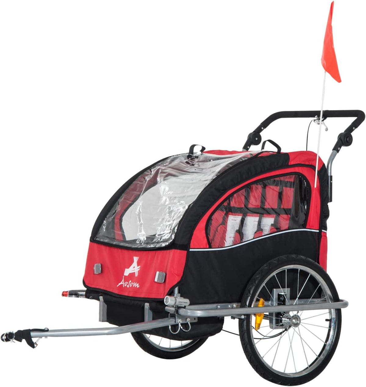 Double Child Two-Wheel Bicycle Cargo Trailer with 2 Harnesses X64573