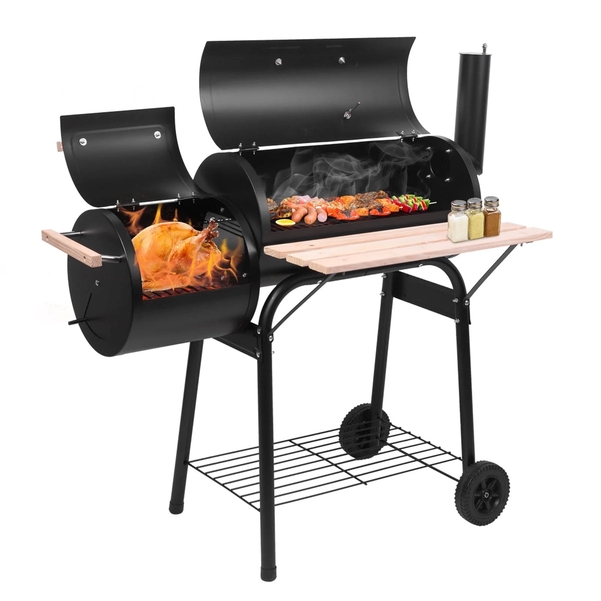 Charcoal Grill with Offset Smoker O368