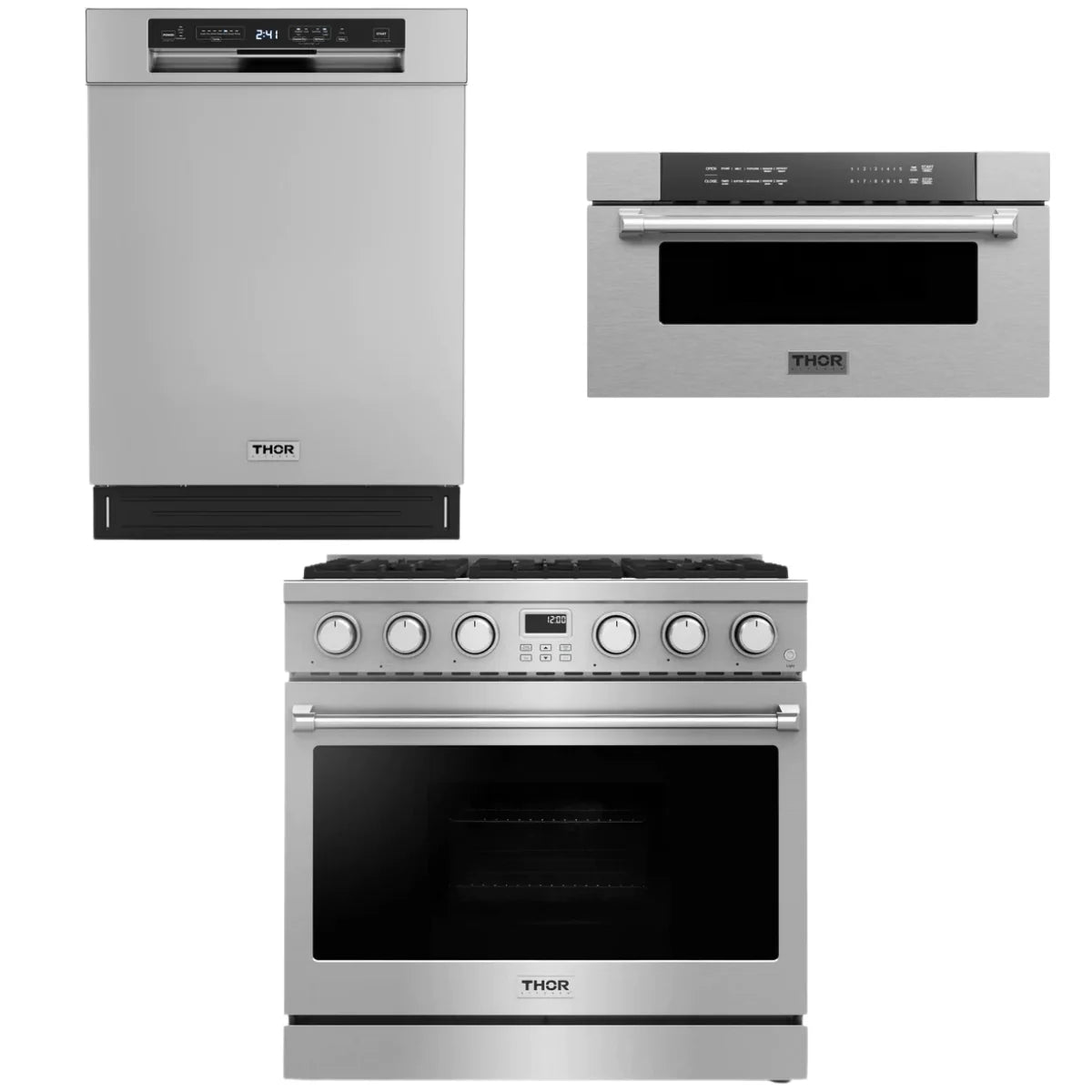 36 Gas Range, Dishwasher and Microwave G32297