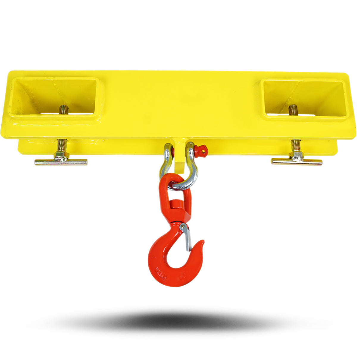 4000 LB Capacity Yellow Fork Mounted Crane with Swivel Hook P4375