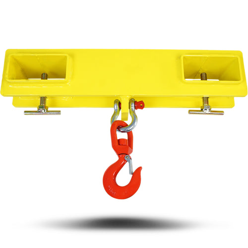 4000 LB Capacity Yellow Fork Mounted Crane with Swivel Hook P4375
