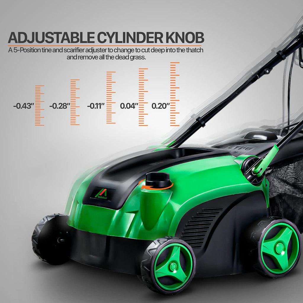 2 in 1 Corded Electric Walk Behind Scarifier Lawn Dethatcher with Collection Bag F76161