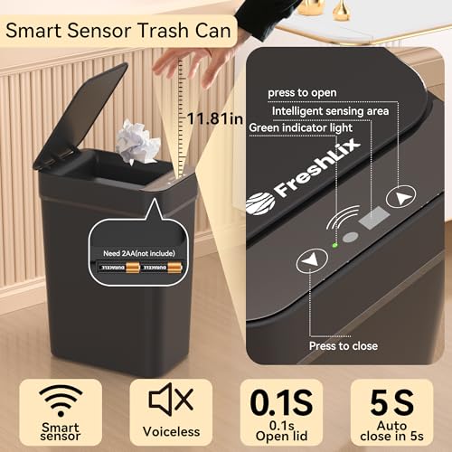 3 Pack 2.6 Gallon Touchless Motion Sensor Trash Can M544431