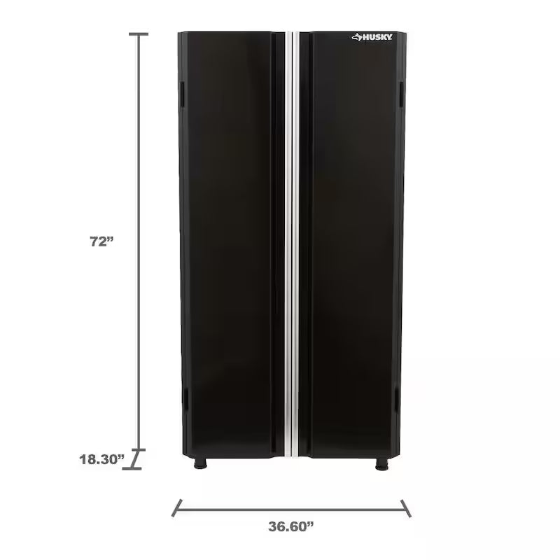 24-Gauge Steel Freestanding Garage Cabinet in Black A2055