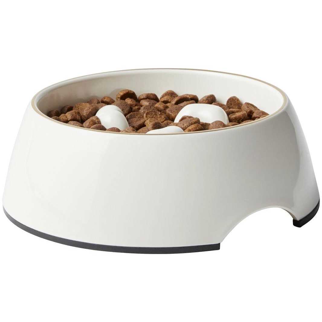 Melamine Slow Feed Dog & Cat Bowl with Gold Trim R4992