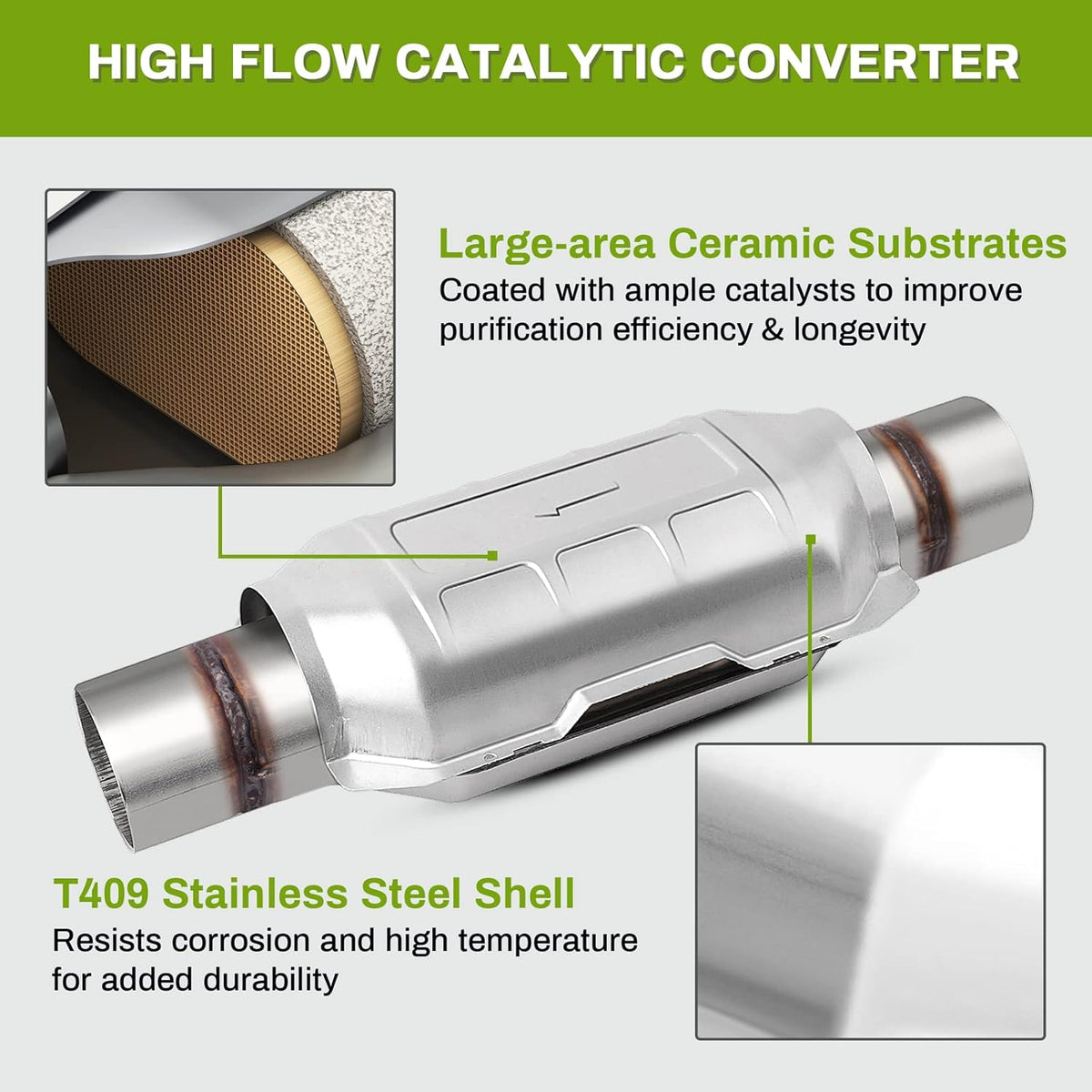 2.5 Universal Catalytic Converter Oval Body Pack of 2 O482