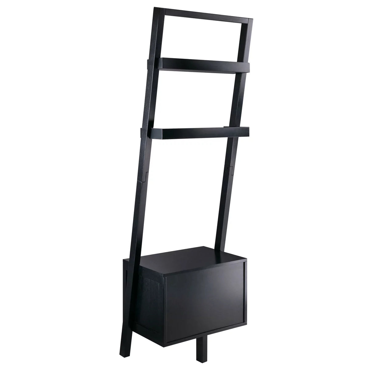 Black 2 Drawer Leaning Ladder Bookshelf H85792