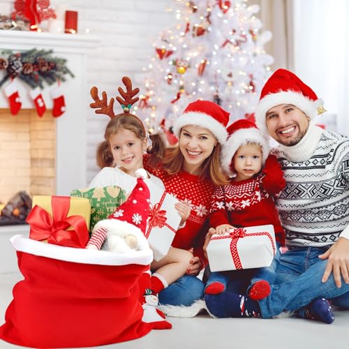 2Pcs Christmas Velvet Bags with Drawstring E686313