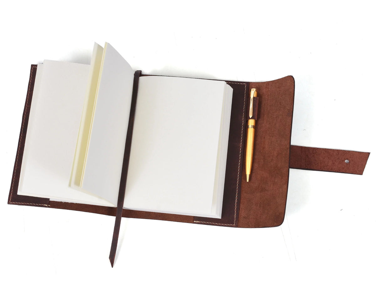 Leather Journal Refillable Writing Notebook 200 pages 7.5 X 5.5Inch M49930