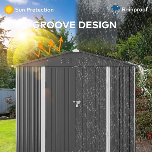 6' x 4' Metal Outdoor Storage Shed Z251