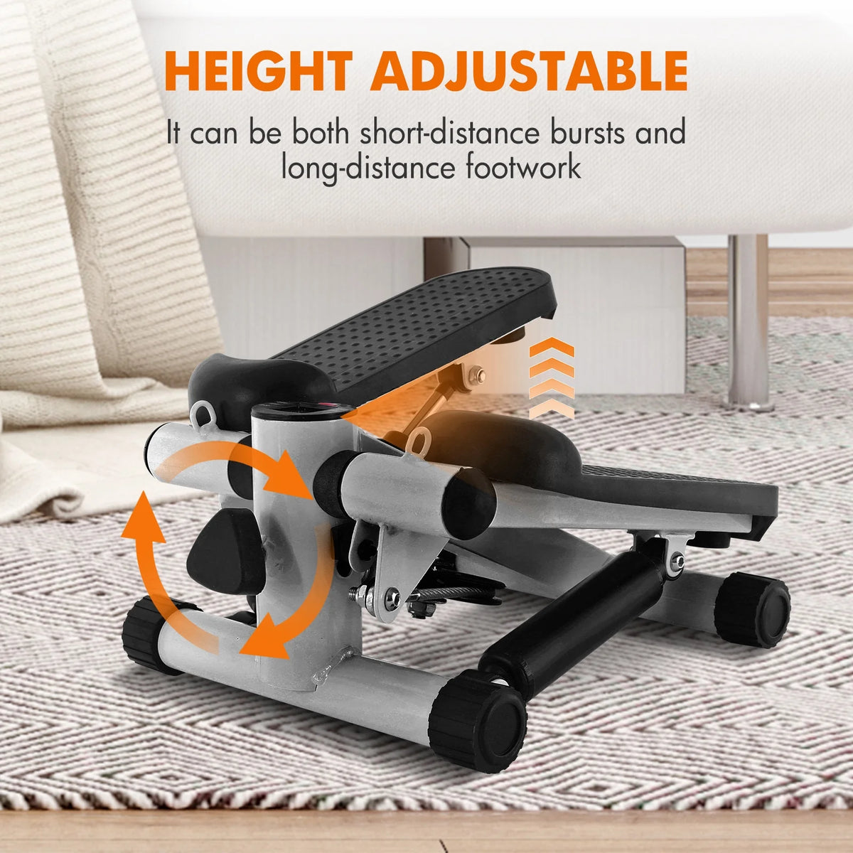 Gray Mini Stepper with Resistance Bands W22219