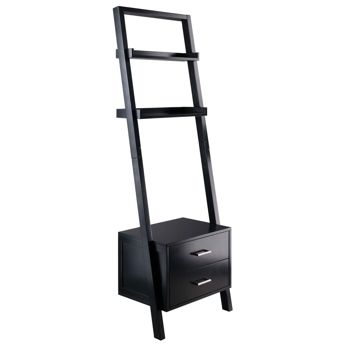 Black 2 Drawer Leaning Ladder Bookshelf H85792