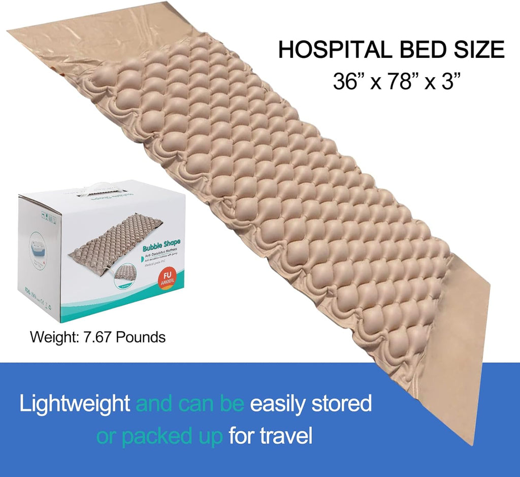 Alternating Pressure Pad Air Mattress Topper with Pump System, 36 x 78 x 3 M686091