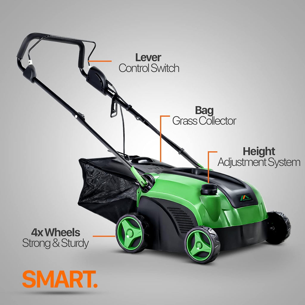 2 in 1 Corded Electric Walk Behind Scarifier Lawn Dethatcher with Collection Bag F76161