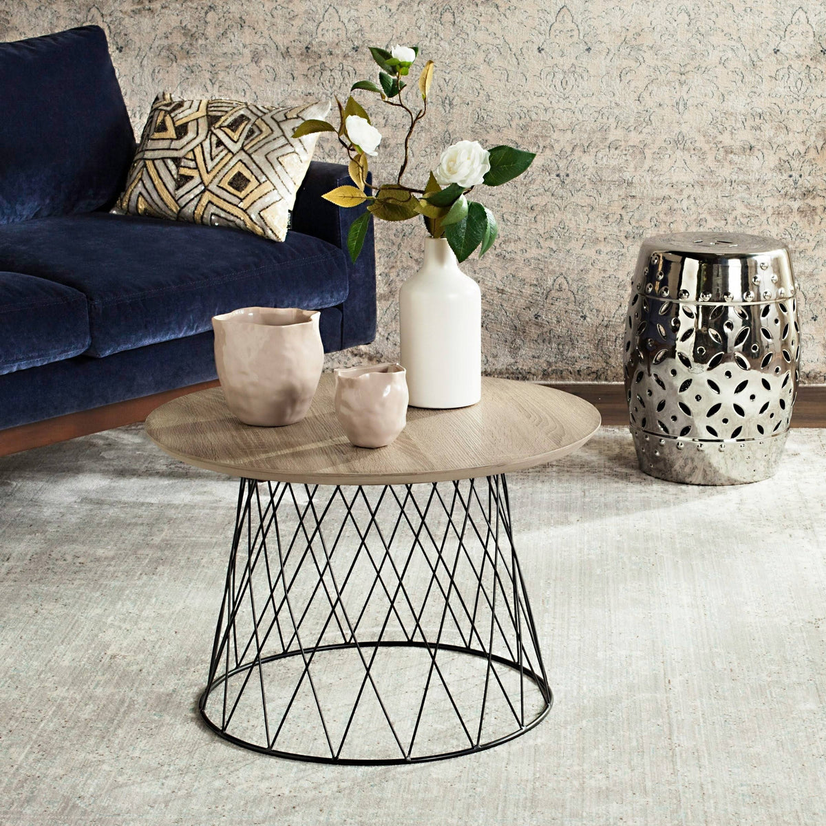 Light Grey Wood End Table C60542