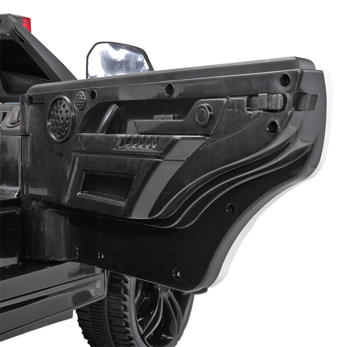 12V Powered Ride On Police Car with Parental Remote Control, Black X1144