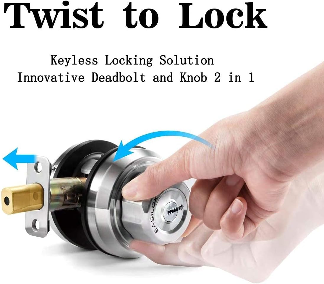 Keyless Night Latch Deadbolt Lock with Anti-Mislock Button Q60310