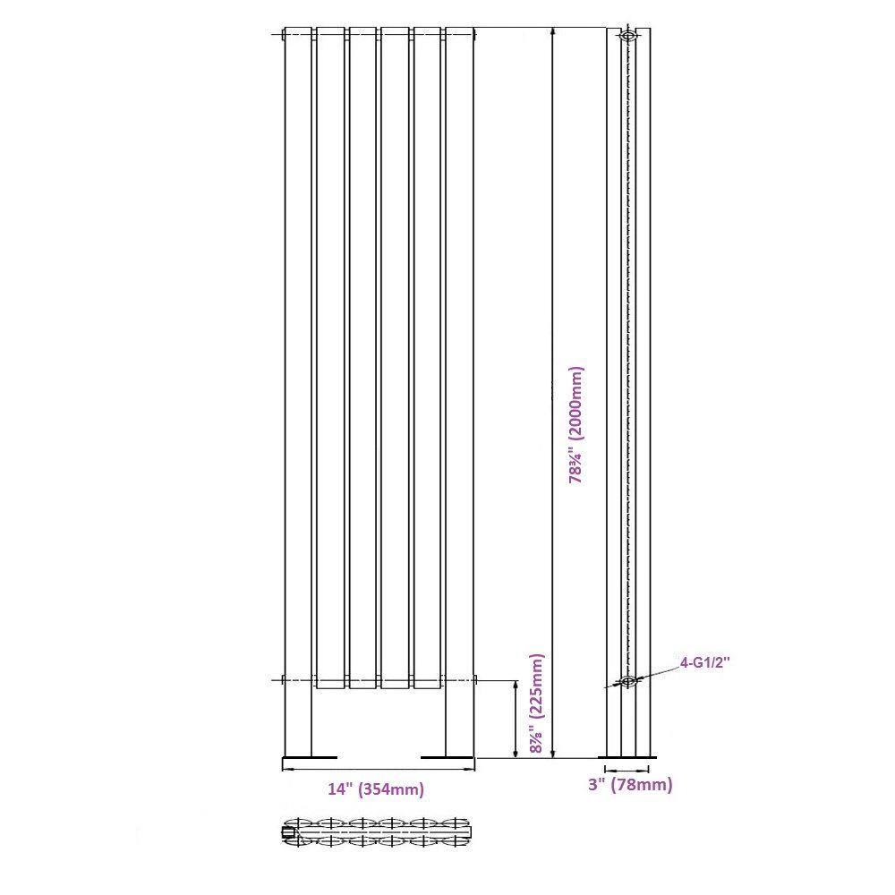 White Double Vertical Radiator V197