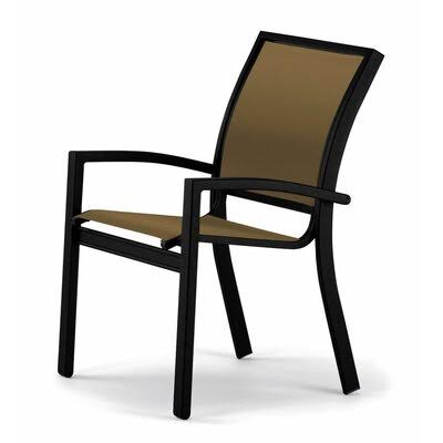 Textured Black Stacking Patio Dining Chair J8052