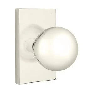 Polished Nickel Double Dummy Orb Door Knob and Rectangular Rose Z67012