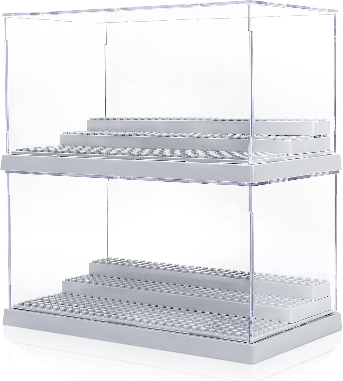 2 Pack Clear Acrylic Display Case with 3 Movable Steps H36718